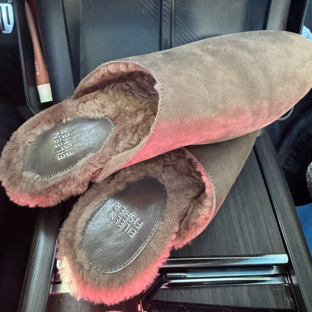 Eileen Fisher Chocolate Suede Slippers
